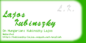 lajos kubinszky business card